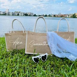 Gift Wrap BACHELORETTE GIFTS BAGS Custom Beach Tote Bag Personalised Name Bridesmaid Wedding Girls Trip