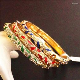 Bangle Colour Chinese Rhinestone Cloisonne Enamel Thin Bangles For Women Fashion Ethnic Jewelry Birthday Gift