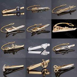 Tie Clips fashion Metal Men Tie Clip Gentlemen Classy Necktie Tie Bar Clasp Clip Pin Dolphin Hammer aircraft Ship Wedding Tie Men Jewelry J230413