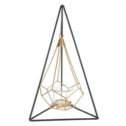 Brooches Geometric Tea Light Candle Holder Unique Sturdy Decorative Metal Multifunction Hanging Fashionable For Tabletop