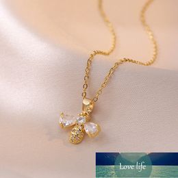 Necklace Animals and Insects Series Copper Micro Inlay Ornament Light Luxury Bee Zircon Clavicle Chain Top Fashion
