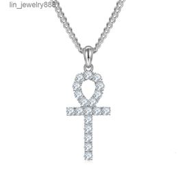 Pass Diamond Tester 925 Sterling Silver Necklace Claw Set 3mm 4mm 5mm Vvs moissanite 18k gold plated cross ice out pendant