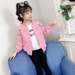 Jackets Baby Girls Warm Jacket Autumn Kids Parka Coats Fall Child Tops Clothes Spring 7 8 9 10 To 12 Years Toddler Zipper Pink Outerwear