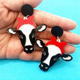 Dangle Earrings KUGUYS Cowhead Long Drop For Women Girl Gift Acrylic Black Red White Punk Fashion Accessories