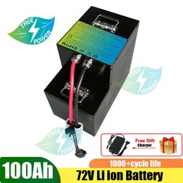 Rechargeable 72v 100Ah Lithium Battery for Electric Scooter Ebike Sctooer Motorcycle Battery + 10A Charger