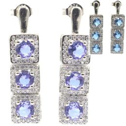 Dangle Earrings 31x8mm Eye Catching Changing Colour Alexandrite Topaz Zultanite White CZ Woman's Daily Wear Silver