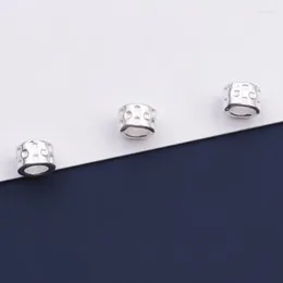 Loose Gemstones 5pcs/lot 925 Sterling Silver Cute Big Hole Beads 4.5mm Bracelets Necklace Dots Spacer DIY Jewelry Components