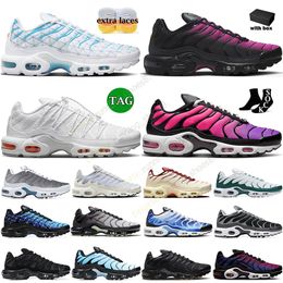 With box Tuned Tn Plus Men's Running Shoes Marseilles Fashion Tns Trainers Bred Grey Mesh Black Red White Sports Sneakers tnplus tns Atlanta Terrascape Size 36-46