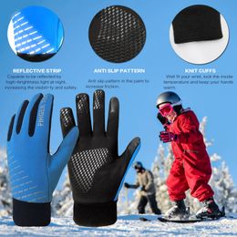 Children's Finger Gloves Boys Girls Warm Kids Winter Gloves Waterproof Windproof Running Ski Cycling Glove Thermal Full Finger Junior Thick Drop 231110