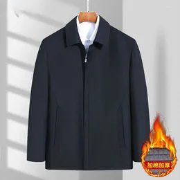 Men's Jackets Middle-Aged And Elderly Coat Autumn Winter Cotton Padded Casual Polo Collar Business Jacket Clothing