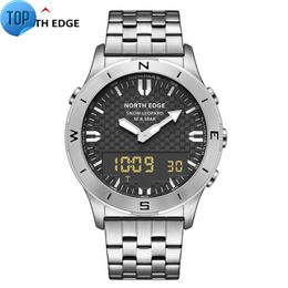 North Edge snow leopard Men's Sports Waterproof 50M Altimeter Barometer digital Watches Business Luxury Watch For Men Compass