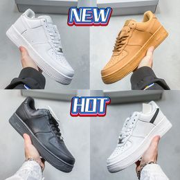 Designer one running shoes men women platform sneakers classic 1 07 triple white black university red wheat shadow skeleton af1s Outdoor sports mens trainers