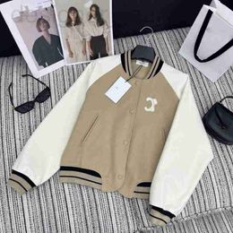 Women's Jackets designer Autumn and Winter New CE Nanyou Gaoding Casual Sports Style Korean Minority Fashion Embroidery Contrast Colour Baseball Coat UQAN