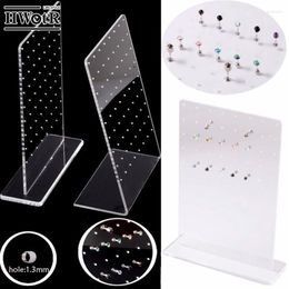 Jewellery Pouches 1pc Transparent Acrylic 72 Holes Earring Display Board Ear Lip Stand 20-16G Bone Stud Pendulum