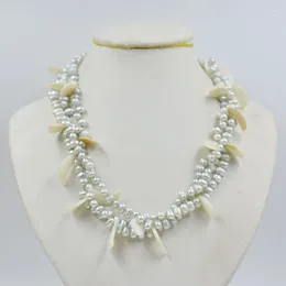 Choker The Last One. 6MM 3 Strands. Grey Natural Baroque Pearl Necklace. Charming Women's Classic Jewelry 50CM