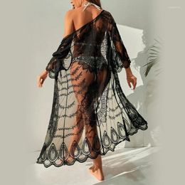 Women's Swimwear 2023 Black Tunic Bikini Cover-ups Sexy Hollow Out Dress Women Summer Clothes See Through Beach Wear Tassel Cover Up