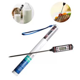 Stainless Steel BBQ Meat Thermometer Kitchen Digital Cooking Food Probe Hangable Electronic Barbecue Household Temperature Detector Tools FY5263 ss0413
