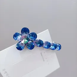 Hair Clips Act The Role Ofing Crystal Flowers Spring Clip Adult Children's Light Luxury Top Female Flower