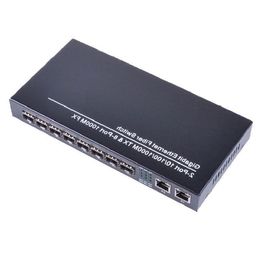 Freeshipping media converter 8 sfp 2 rj45 gigabit optical fiber switch for ip camera UTP Fiber Optical switch Mhwci