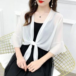 Scarves Chiffon Short Cardigan Tulle Polyester Women's Air-Conditioning Shirt Womens