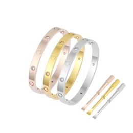 luxury Bangle women stainless steel screwdriver couple gold bracelet men fashion jewelry Valentine Day gift for girlfriend accessories wholesale 16HY