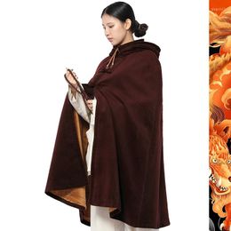 Ethnic Clothing Thicken Monk Robe Cloak Zen Winter Meditation Cape Warm Buddhist Coat Traditional Chinese For Women