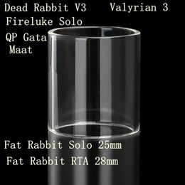 Replacement Pyrex Flat Normal Glass Tube Fit For Hellvape Dead Rabbit V3 Voopoo Maat Fireluke Solo Gata Uwell Valyrian 3 Fat Rabbit Solo RTA 28mm