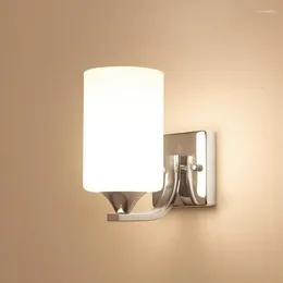 Wall Lamps Fashion Glass Lamp Brief Modern Led Mirror Light Corridor Bedroom Living Room Bedside E27 Novelty Lampada