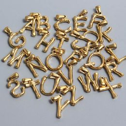Stainless Steel 26 alphabet Initial Letter Pendant gold silver Plated Non Tarnish Letter Charms For Jewellery Making