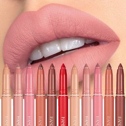 Lipstick 12 Colour Matte Lipstick Pen Nude Pink Matte Solid Lip Gloss Waterproof Long Lasting Lipstick Pencil Lip Liner Pen Lip Makeup 231113