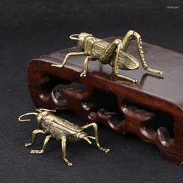 Decorative Figurines 1Pc Solid Brass Cricket Miniature Table Top Decorations Vintage Animal Statues Home Decor