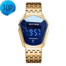 Bestwin Brand Mens Locomotive Wrist Watches High Quality Touch Screen LED Digital Bracelet Watches Reloj Hombre