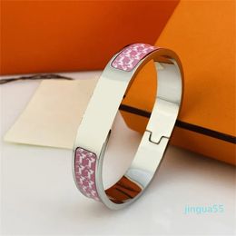 Bangles silver bracelet men for women fashion Enamel Jewellery Unisex Party wedding Valentines Day gift Toggle-clasps