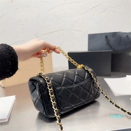 Summer Gold Medal Fat Man Handbag Exquisite Elegant and Unique Designer Bag Metal Double Chain Unique Crossbody Bag Women's Bag