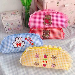 Storage Bags Cute Pencil Cases Large Capacity Kawaii Girls Cosmetic Bag Japanese Stationery All For School Pouch