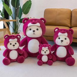 Plush Dolls 1Pcs 28 40cm Cute Rose Red Cartoon Bear Toys Animals Soft Stuffed For Gift 231113