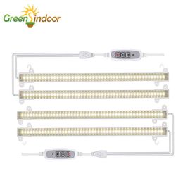 Grow Lights Indoor Led Grow Light Strips 40W Phytolamp For Plants 4pcs Bars Full Spectrum White Led Timer Phyto Lamp Hydroponic Dimmable Bar P230413