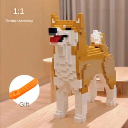 Diecast Model Moc Cartoon Animals Building Blocks Creativity Shiba Inu Dog Assemble Bricks Home Decoration DIY Construction Toys Gifts 231110