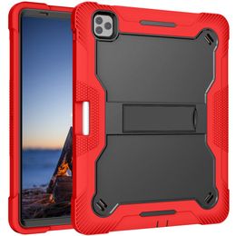 heavy 3 layers Protective Case with Pencil Holder shockproof hard PC+ Soft Silicone Cover Kickstand Cases for iPad Air 4/Air 5 10.9/iPad Pro 11 4th Gen/3rd Gen/2nd Gen