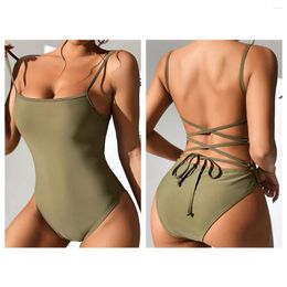 Damen-Badebekleidung, sexy, rückenfrei, fit, Strampler, Body, Bodysuit, Damen, schlank, Spaghettiträger, dünn, eng, Playsuits, Streetwear, Unterhemd