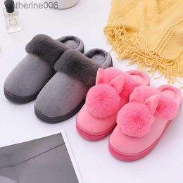 Slipper Fluffy House Shoes Women Winter Warm Slippers Cute Rabbit Ears Female Furry Plush Slippers Home Indoor Casual Ladies Soft ShoeL231114