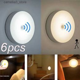 Night Lights PIR Motion Sensor LED Night Light USB Rechargeable Night Lamp For Kitchen Cabinet Wardrobe Lamp Staircase Wireless Closet Light Q231114