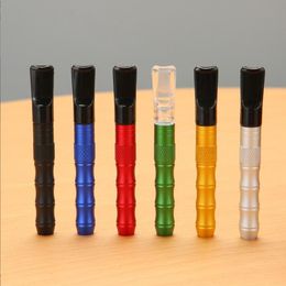 ACOOK Aluminium 11cm alloy Colour bamboo section metal pipe straight disposable cigarette holder simple cross-border foreign trade spot wholesale