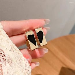 Stud Earrings Unique Plating Piecing Fashionable Jewelry Stitching Design S925 Silver Needle Heart Earring Minority