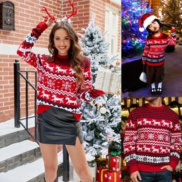 Snowflake Christmas Sweater 2023 Casual Couple Christmas Crew-neck Knitwear Autumn/winter