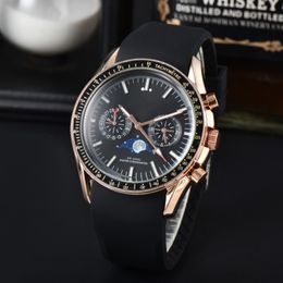 Men luxury designer Automatic quartz watch Mens auto tachymetre moon phase versatility steel band 7 hands Watches O3