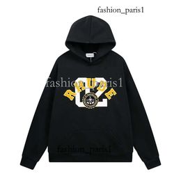 S Hoodies Sweatshirts RHUDE Vintage Letter Print Hoodie Men Women Couple Style Plush Thicken Oversized Hiphop Loose Hooded Pullover 99 578