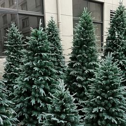 Christmas Decorations Large Artificial Christmas Tree PEPVC Mixed White Snow Flocking Fake Tree Green Plant Home Party Christmas Year Decor 231113