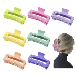 Hair Claw Candy Colour Large Size Clips For Thick Hair Accessories Women Strong Hold Square Jaw Clip Non-slip Newest Product