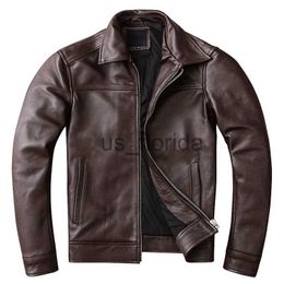 Men's Jackets New Casual Real Cowhide Genuine Leather Jacket Men Slim Mens Clothes Spring Autumn Men's Cow Clothing Asian Size 6XL J231111